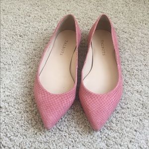 Pink suede flats